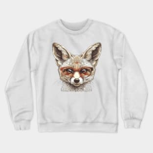 Specs 'n' Sand: The Fennec Fox Fashionista Tee Crewneck Sweatshirt